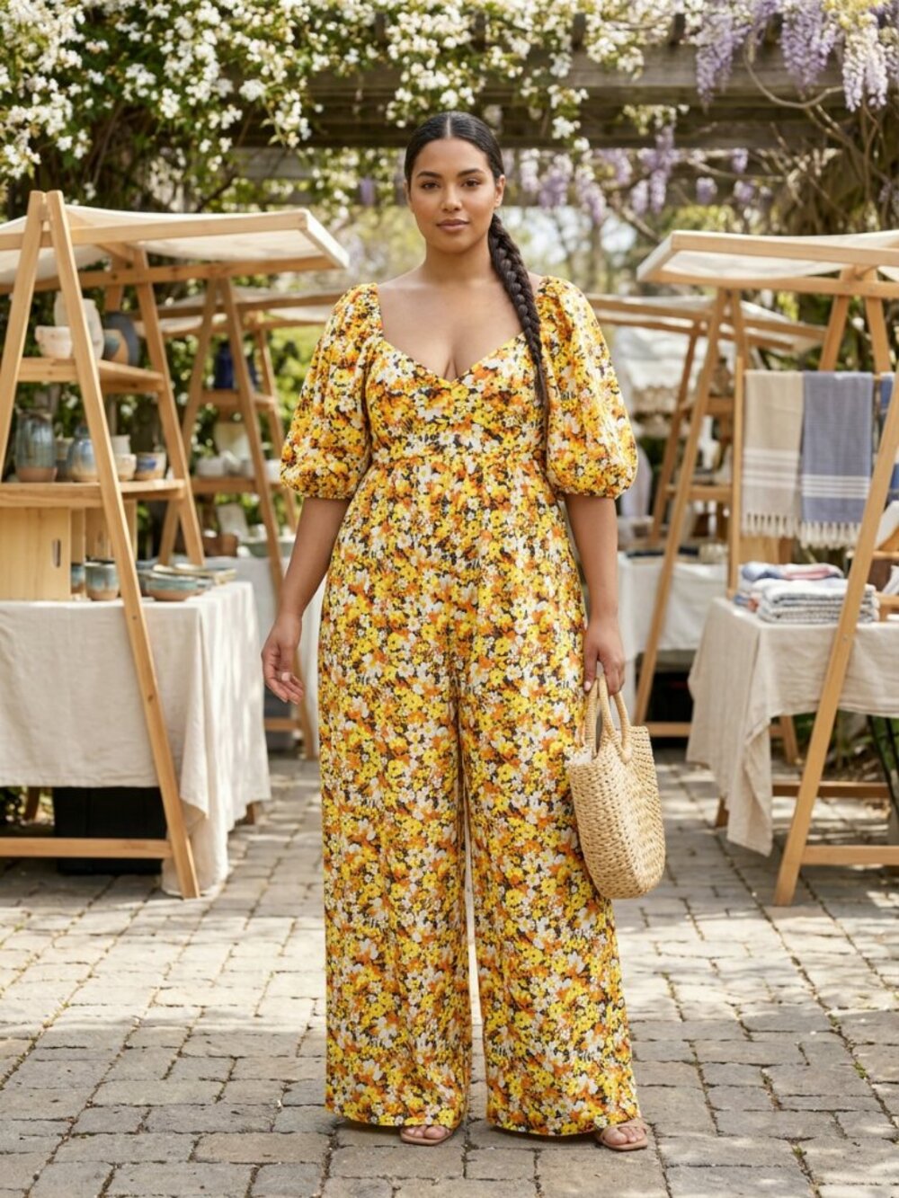 Free People "Printed Amy Jumpsuit" Size XL